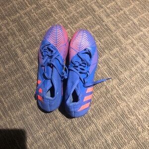 Adidas Vibrant Blue and Orange Cleats
